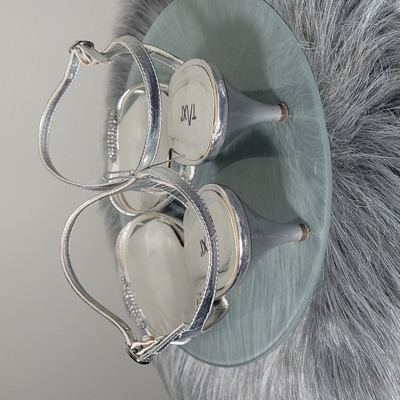 Taxi Silver & Faux Diamond Heels - Picture 3 of 7